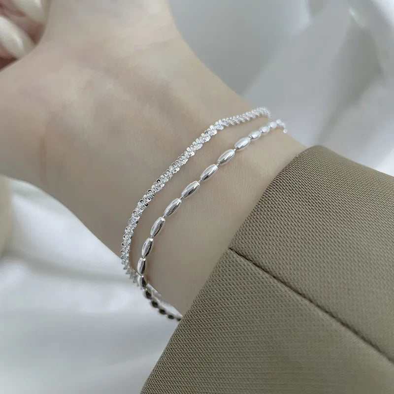 Pulsera de Doble Cadena en Plata de Ley 925