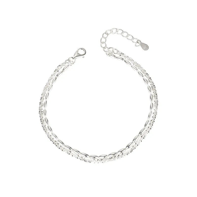 Pulsera de Doble Cadena en Plata de Ley 925