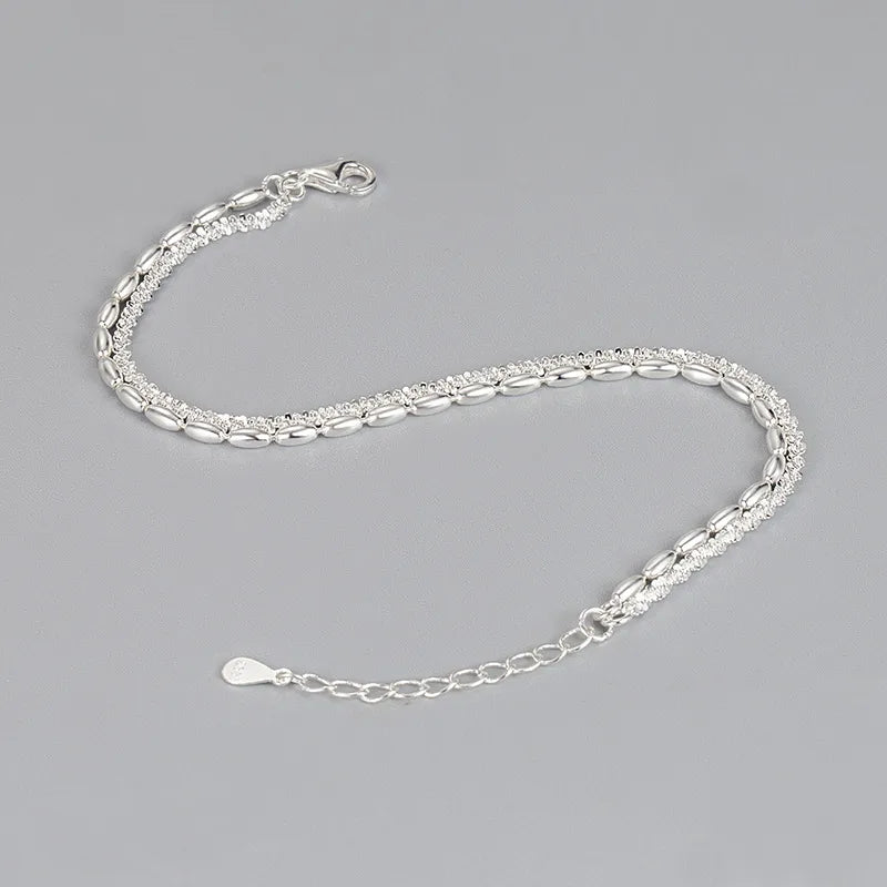 Pulsera de Doble Cadena en Plata de Ley 925