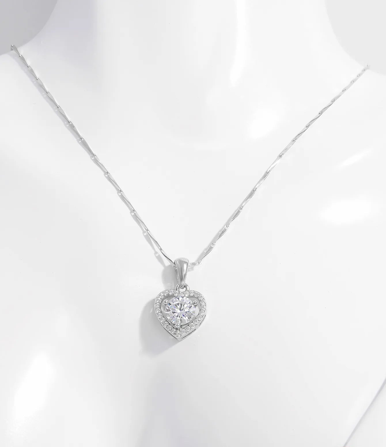 Collar Brillo de Corazón en Plata de Ley 925 Enchapado en Oro