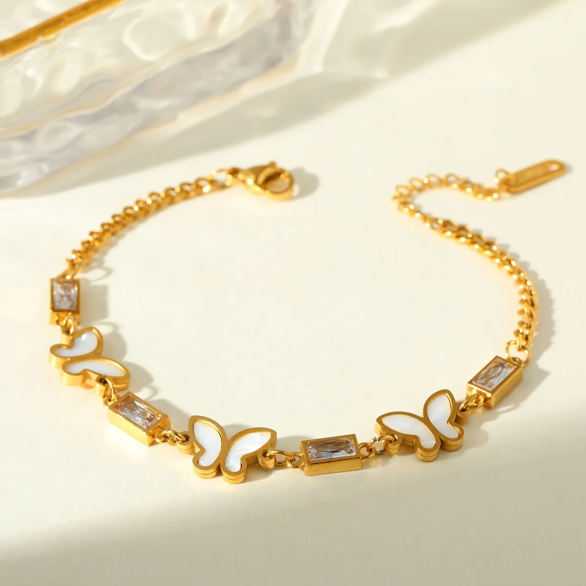 Pulsera Original de Mariposas en Acero Inoxidable Chapado en Oro