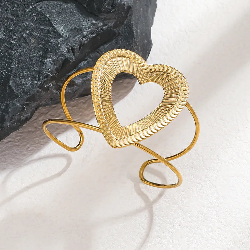 Brazalete Corazón Trenzado en Acero Inoxidable 316L