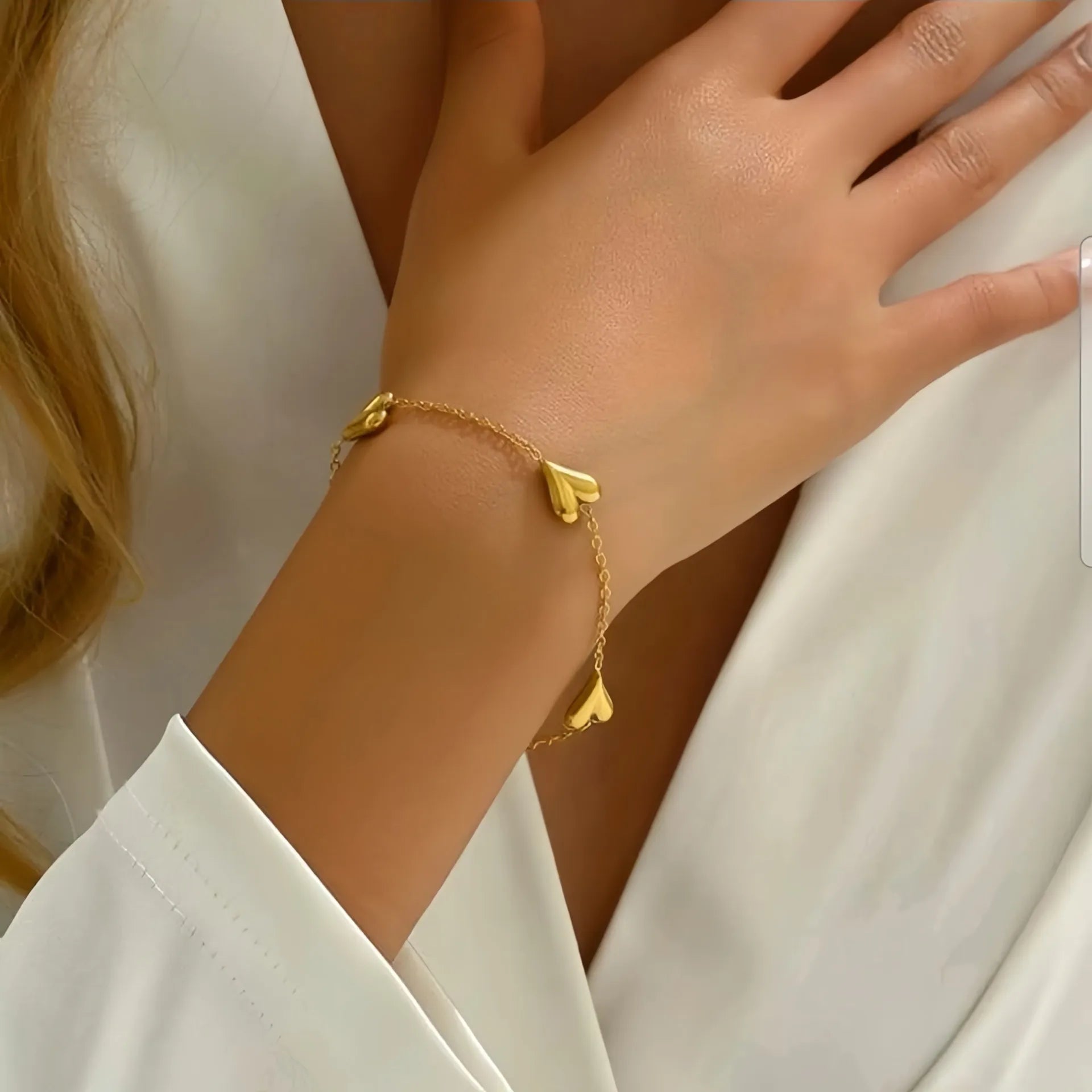 Pulsera de Corazones en Acero Inoxidable