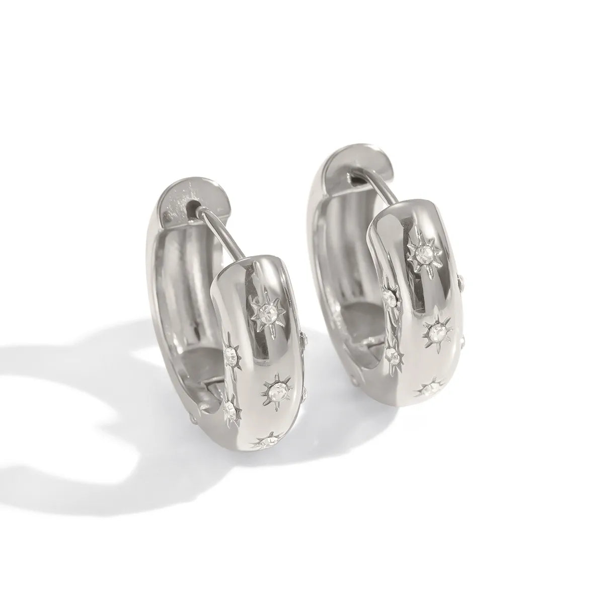 Aretes de Argolla en Acero Inoxidable Chapado en Oro
