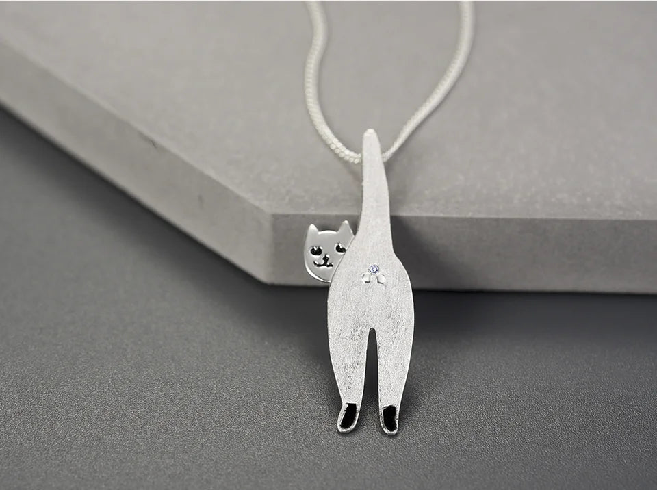 Conjunto Collar y Aretes Exclusivos de Gato en Plata de Ley 925 Enchapado en Oro