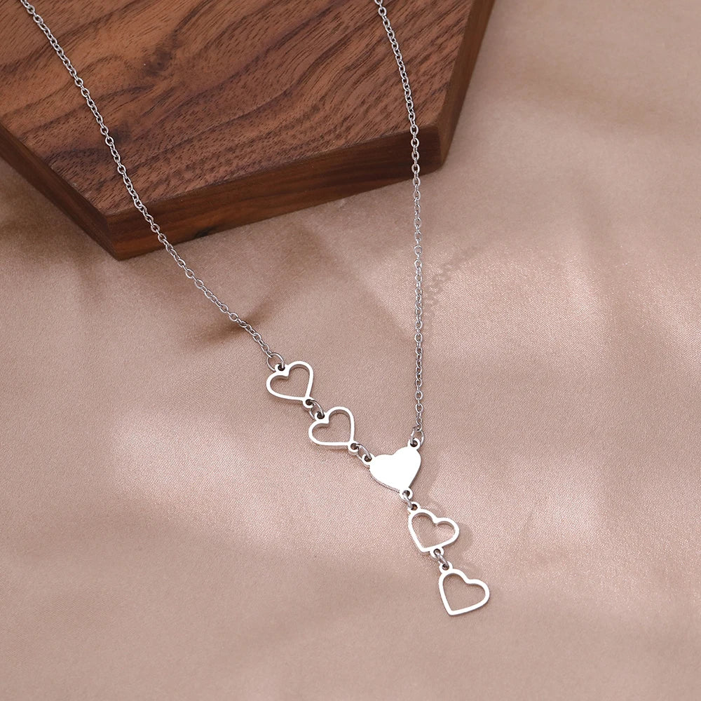 Collar de Corazones en Acero Inoxidable 316L