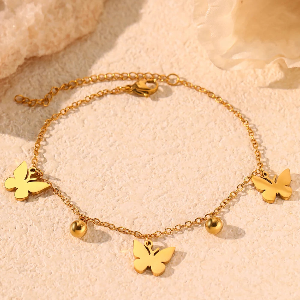 Pulsera de Mariposas en Acero Inoxidable 316L