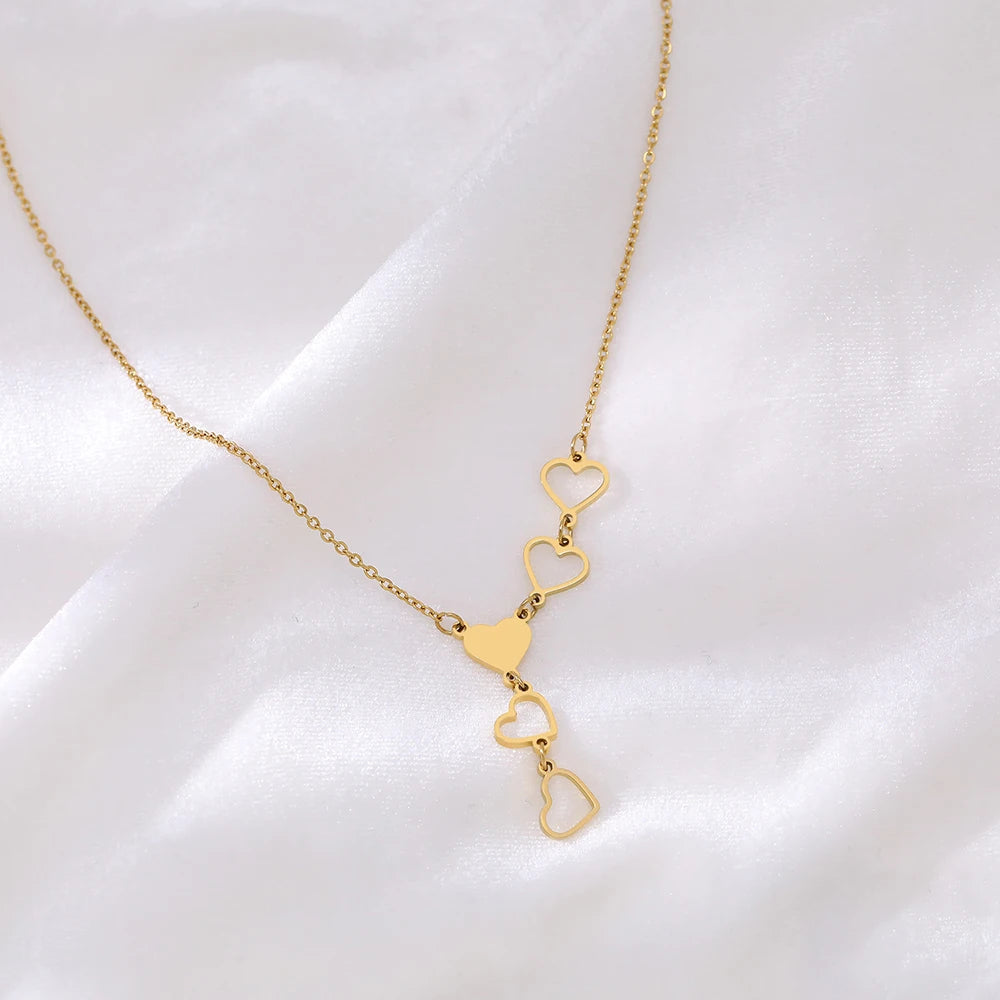 Collar de Corazones en Acero Inoxidable 316L