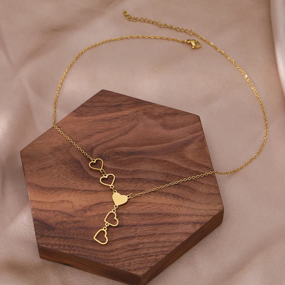 Collar de Corazones en Acero Inoxidable 316L