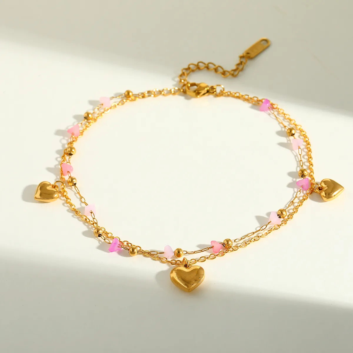 Pulsera Doble Cadena en Acero Inoxidable Chapado en Oro