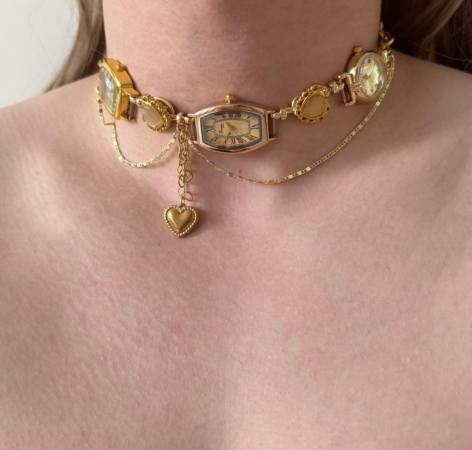 Collar Tipo Gargantilla de Relojes en Acero Inoxidable